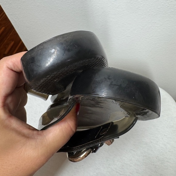 Stuart Weitzman Jelly Thong Tortoiseshell Pattern Brown Black Sandals Size 8 - Picture 9 of 12